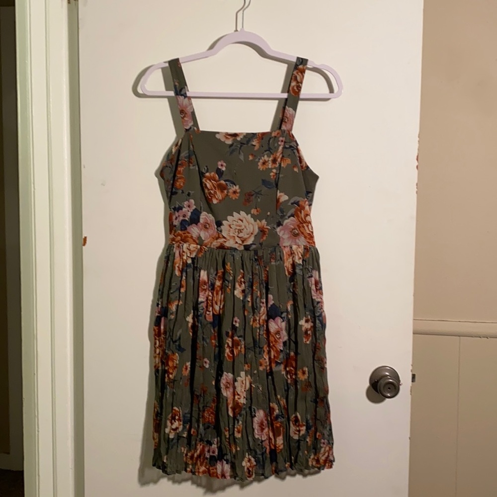 Green floral dress